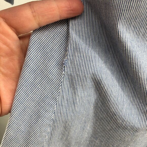 Venezla Womens 3/4 Sleeve Striped V Neck Button Front Shirt Top Blue Size 14-16 - Picture 10 of 13